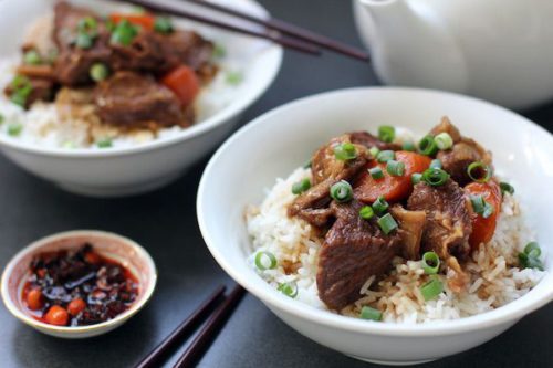 Rice dish recipe with braised beef chowking