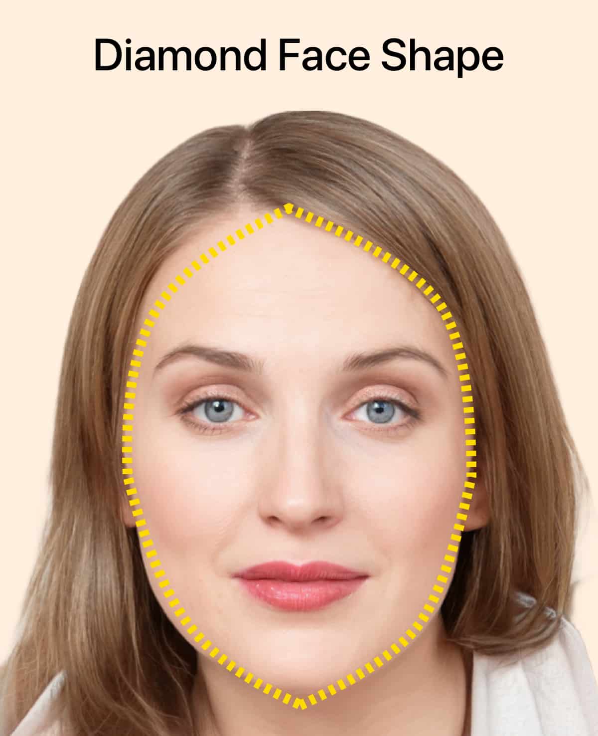 Diamond face shape for women.