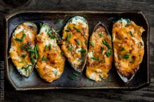 Easy Baked Cheesy Mussels Recipe