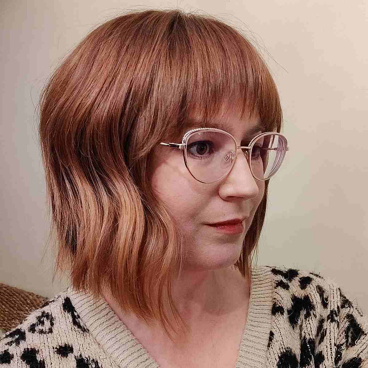 Loose Waves in Lob Cut with Bangs