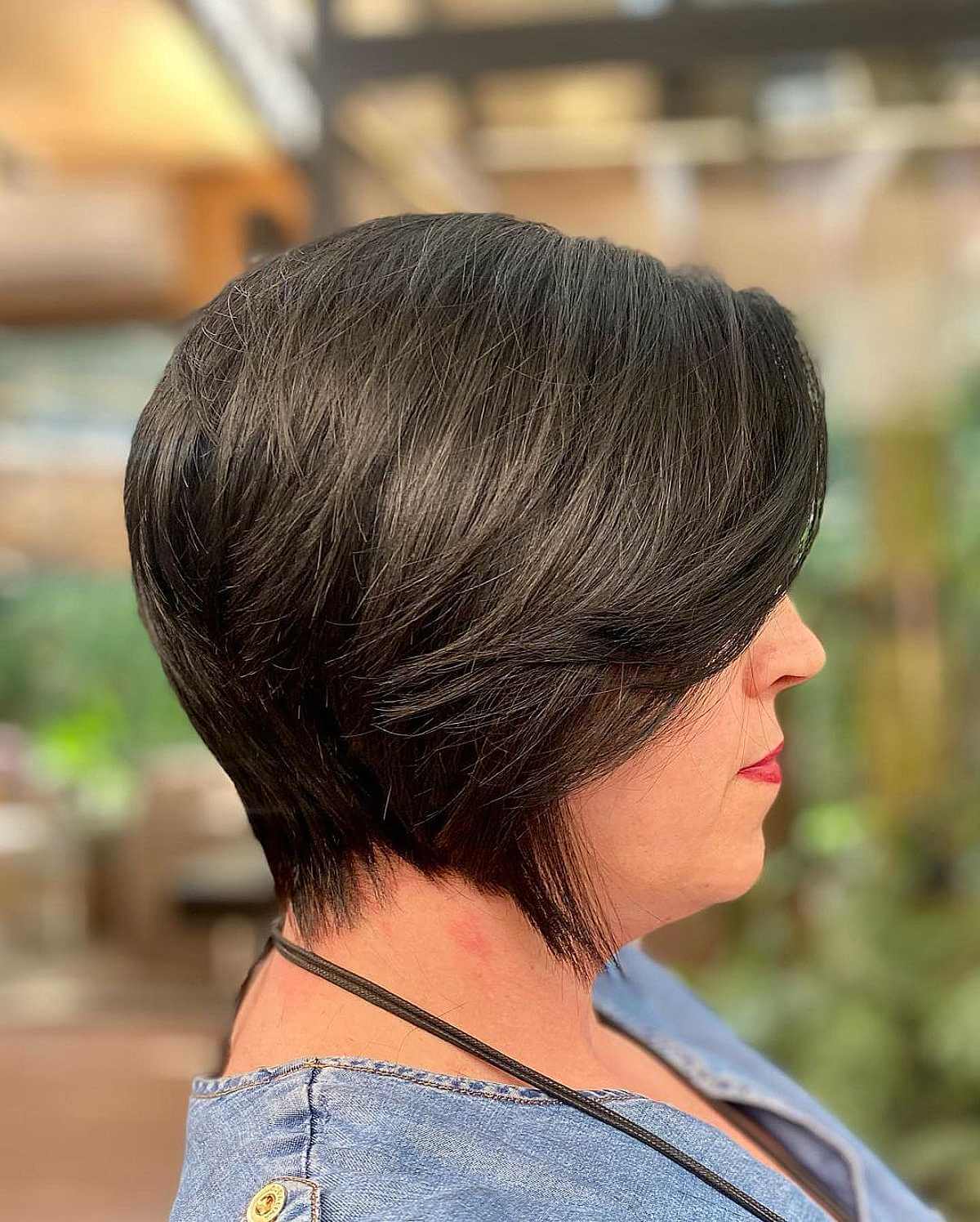 Low Maintenance Layered Side Swept Pixie Bob