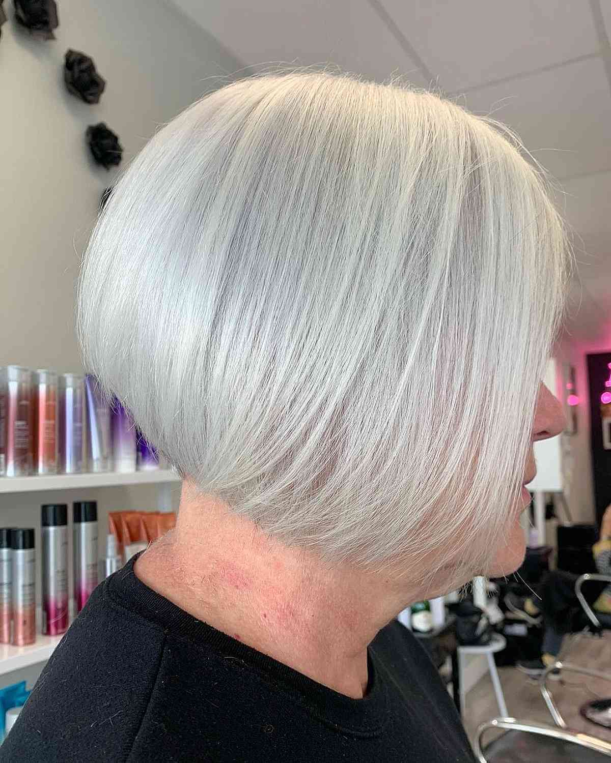 Natural Looking Graduated Stacked Bob for Fine Hair