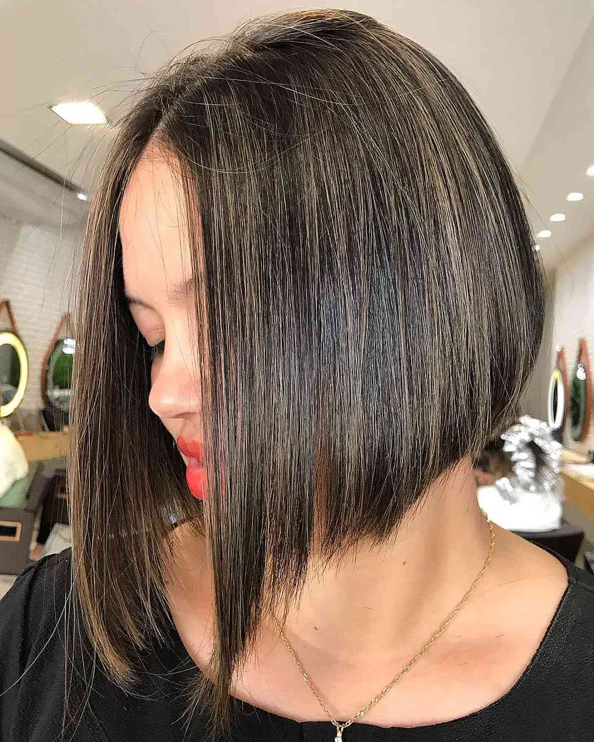 Straight Stacked Bob on Fine Hair