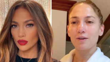 Jennifer Lopez reveals her REAL skin texture as glossy filter glitches