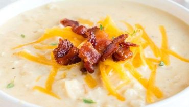 You can make Low Carb Cauliflower Cheese Soup even more delicious by serving it topped with bacon, shredded cheese, and fresh thyme.  via @familyfresh