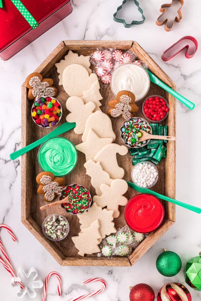 Christmas sugar cookie decoration board