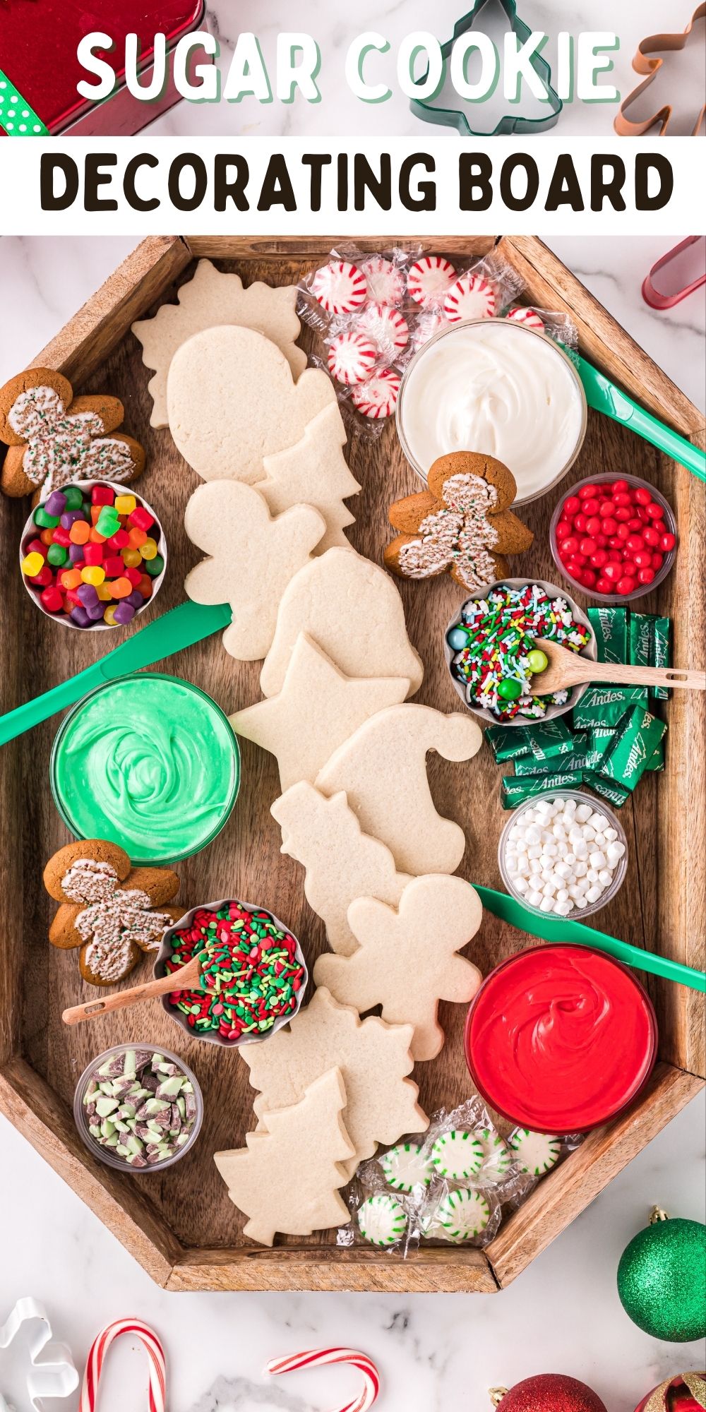 This Christmas Sugar Cookie Decorating Board is a fun way to get everyone involved, for a party or for a classic Christmas movie night. via @familyfresh
