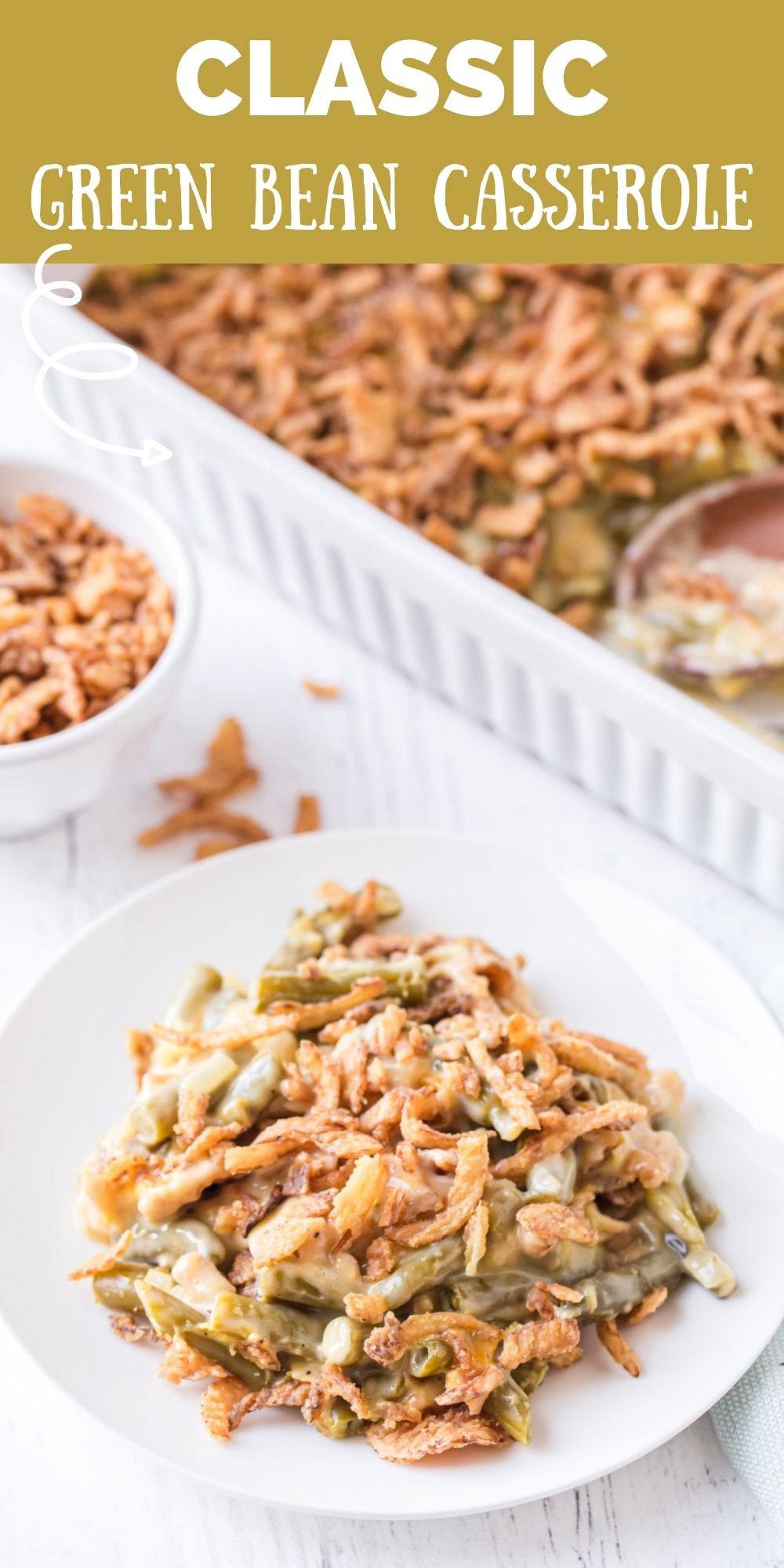 This classic old-fashioned green bean casserole is one holiday dish that shouldn't be off your menu. A simple Christmas recipe, but a favorite. via @familyfresh