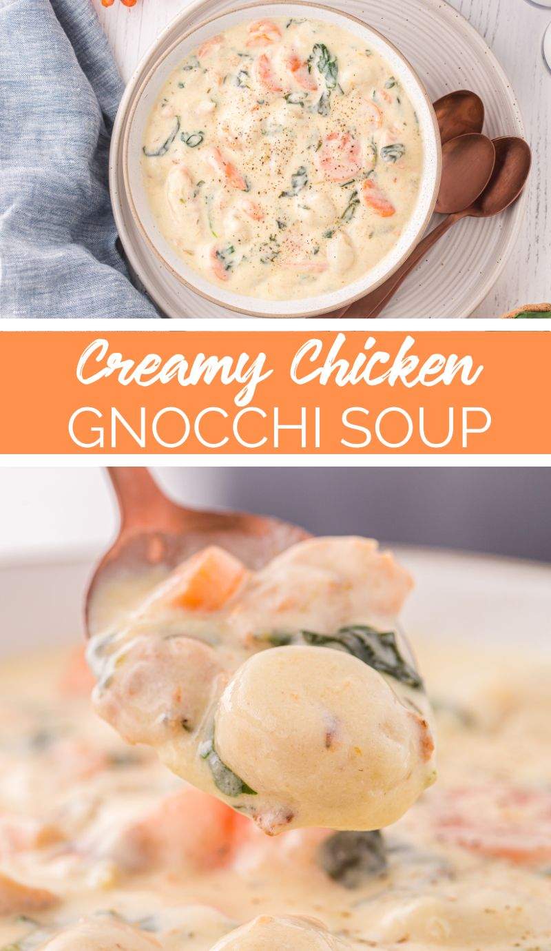 This Creamy Chicken Gnocchi Soup puts a new spin on classic chicken noodles. Tender gnocchi give it a luxurious, melt-in-your-mouth feel. via @familyfresh