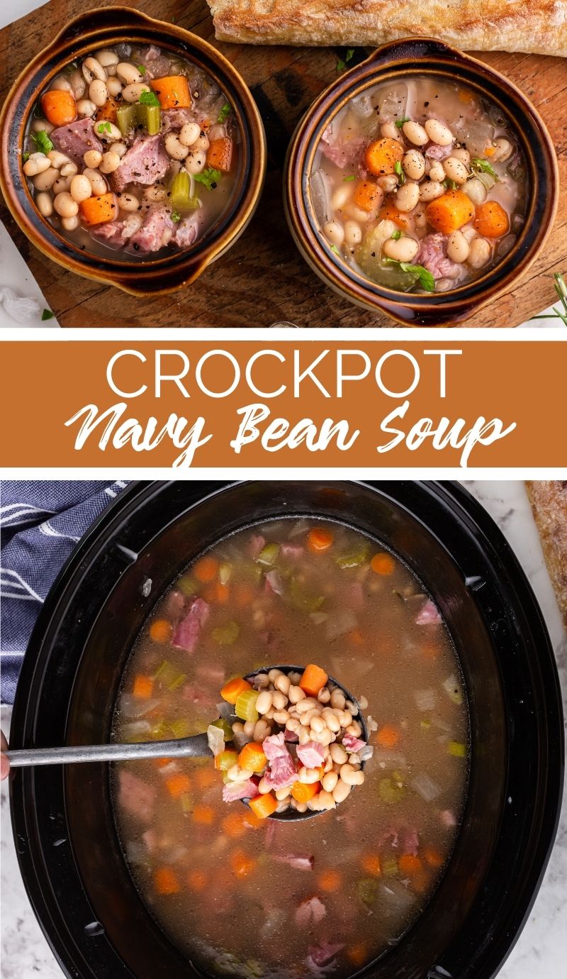 This Crockpot White Bean Soup is a hearty meal for the whole family that is not only incredibly easy to make but also super healthy. via @familyfresh