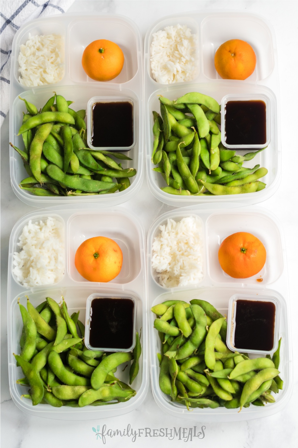 Tired of packing the same school and work lunches every day? Here's a fun idea for you to try. This easy Edamame lunch box idea will be loved by young and old alike. via @familyfresh