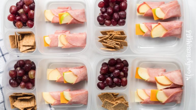 Apples Cheese Ham Idea Lunchbox Wraps 