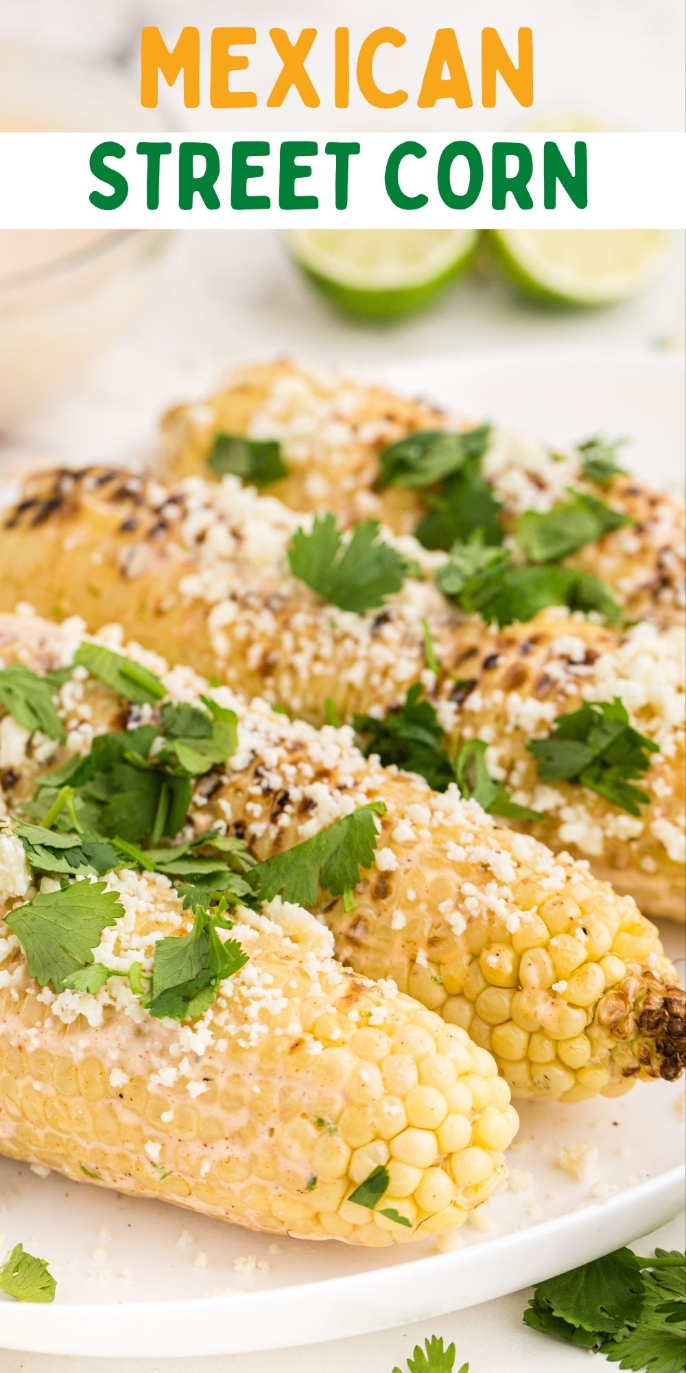 This corn is covered in a hot sauce, sprinkled with Cotija and fresh cilantro, they are like the complete Mexican Street Corn experience. via @familyfresh