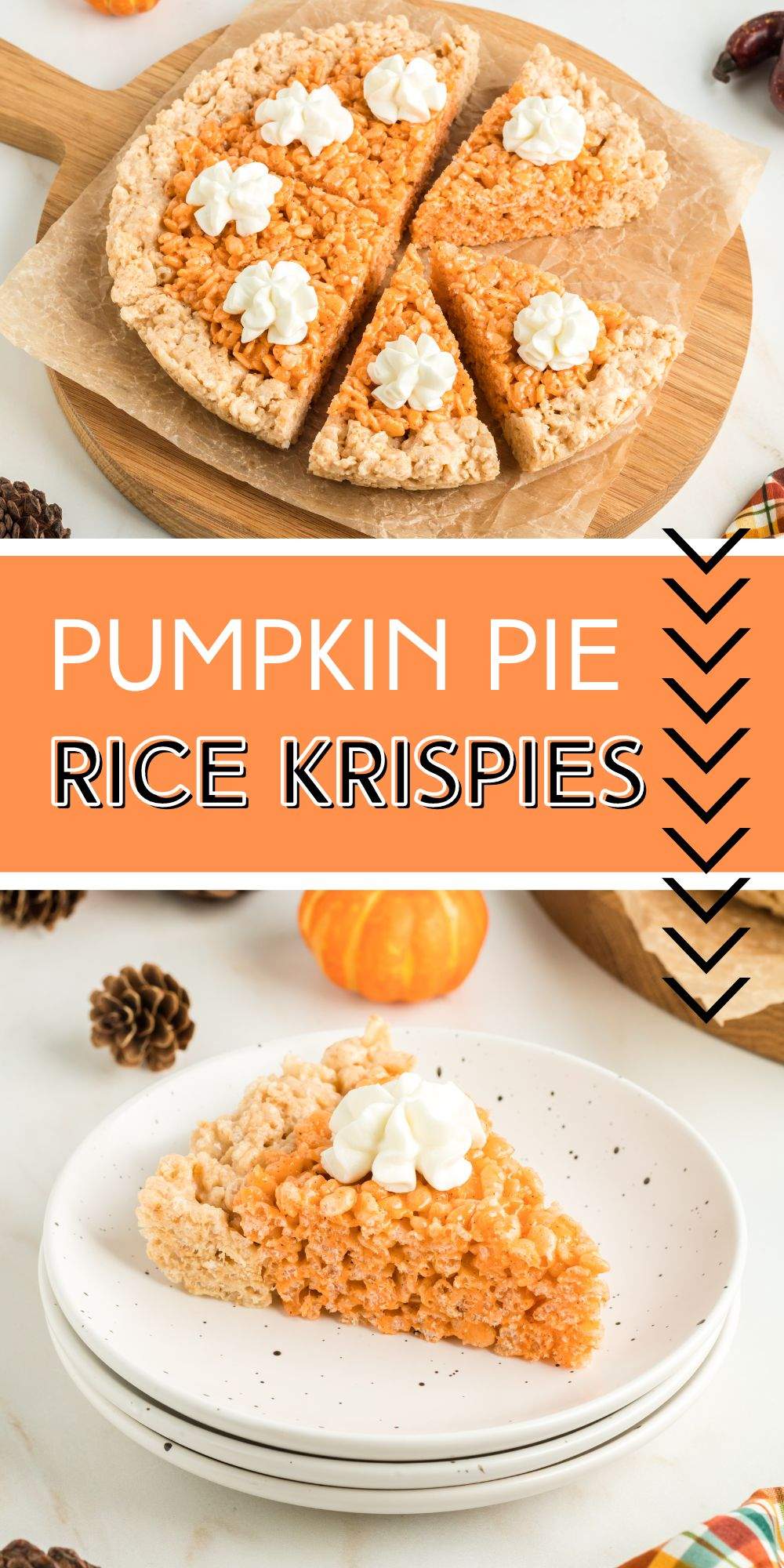Pumpkin Pie Rice Krispies Treats transform ordinary rice krispie treats into a sweet fall-inspired treat. via @familyfresh
