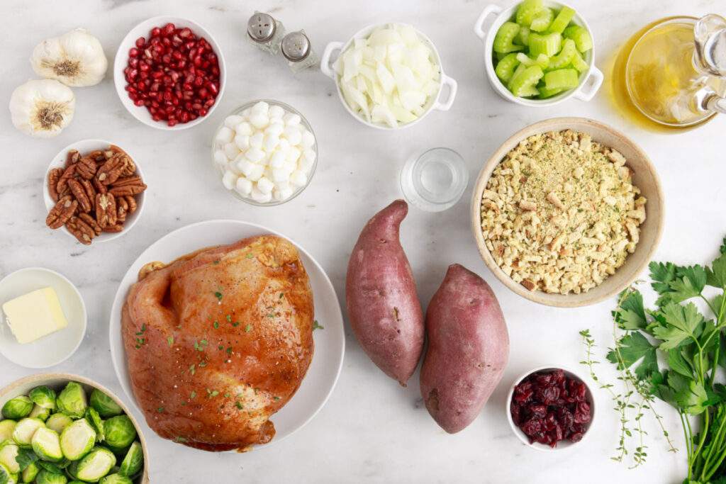 Ingredients for Skillet Thanksgiving Dinner for Two