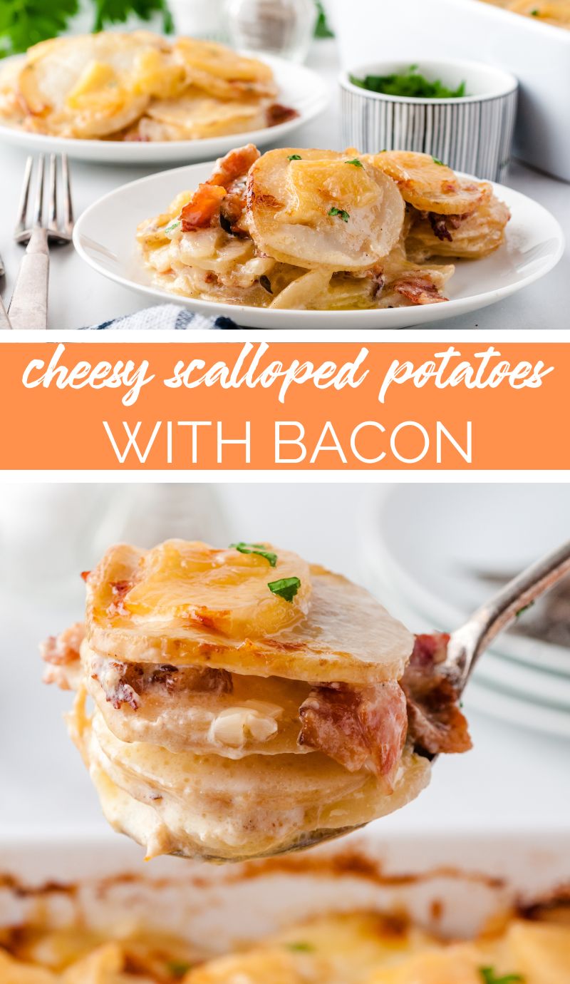 This Bacon Cheese Potato Au Gratin recipe is a cozy classic side dish, dressed to be more decadent. via @familyfresh