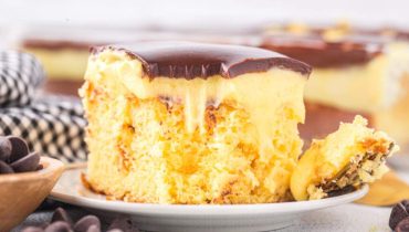 Boston Cream Poke Cake