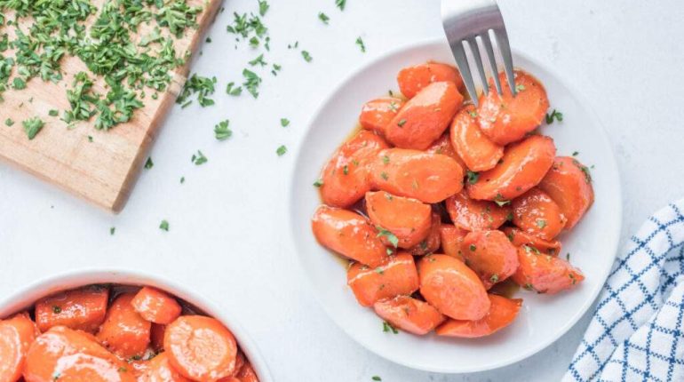 Brown Carrots Glazed Honey Sugar 