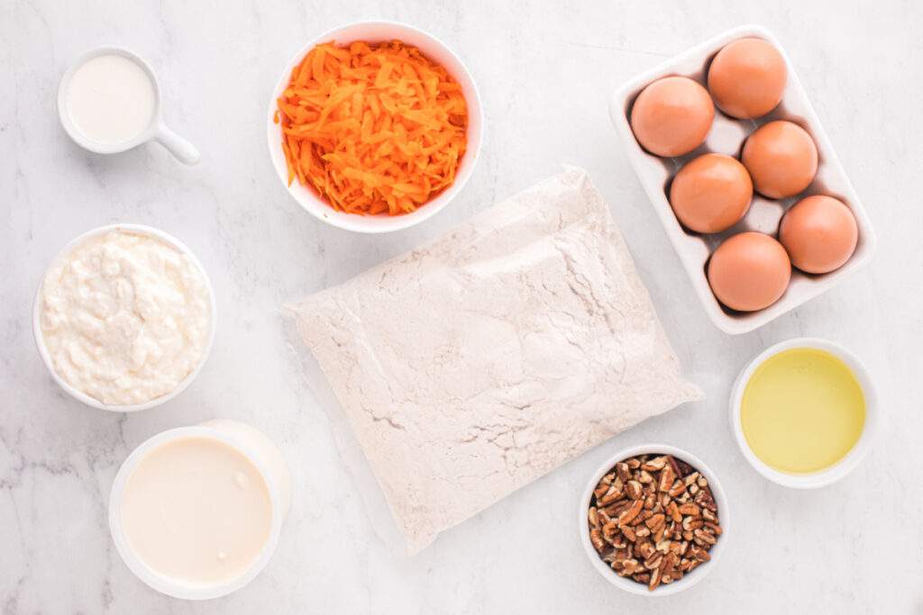 ingredients for Carrot Bundt Cake 