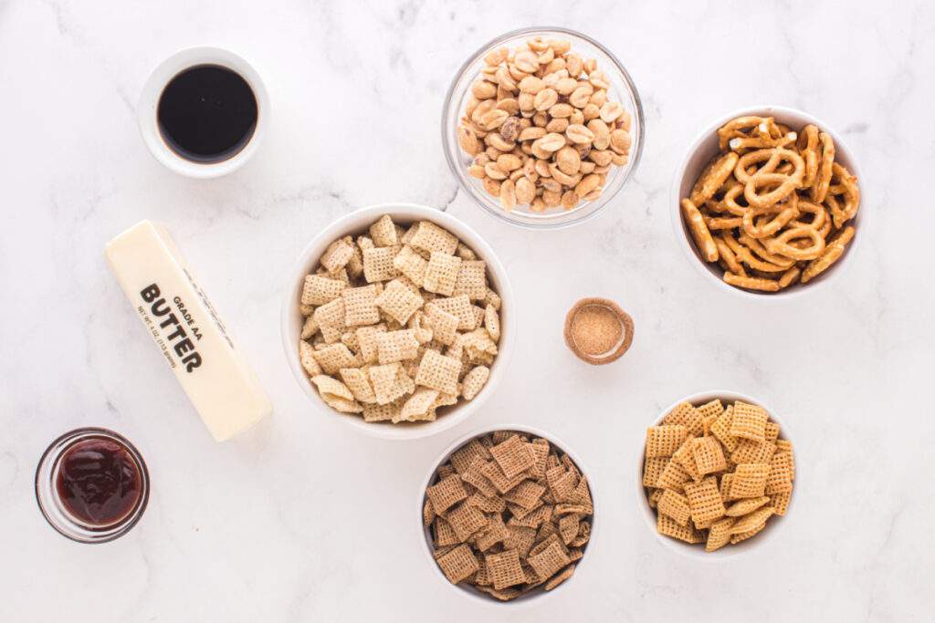 Ingredients for Classic Slow Cooker Chex Mix