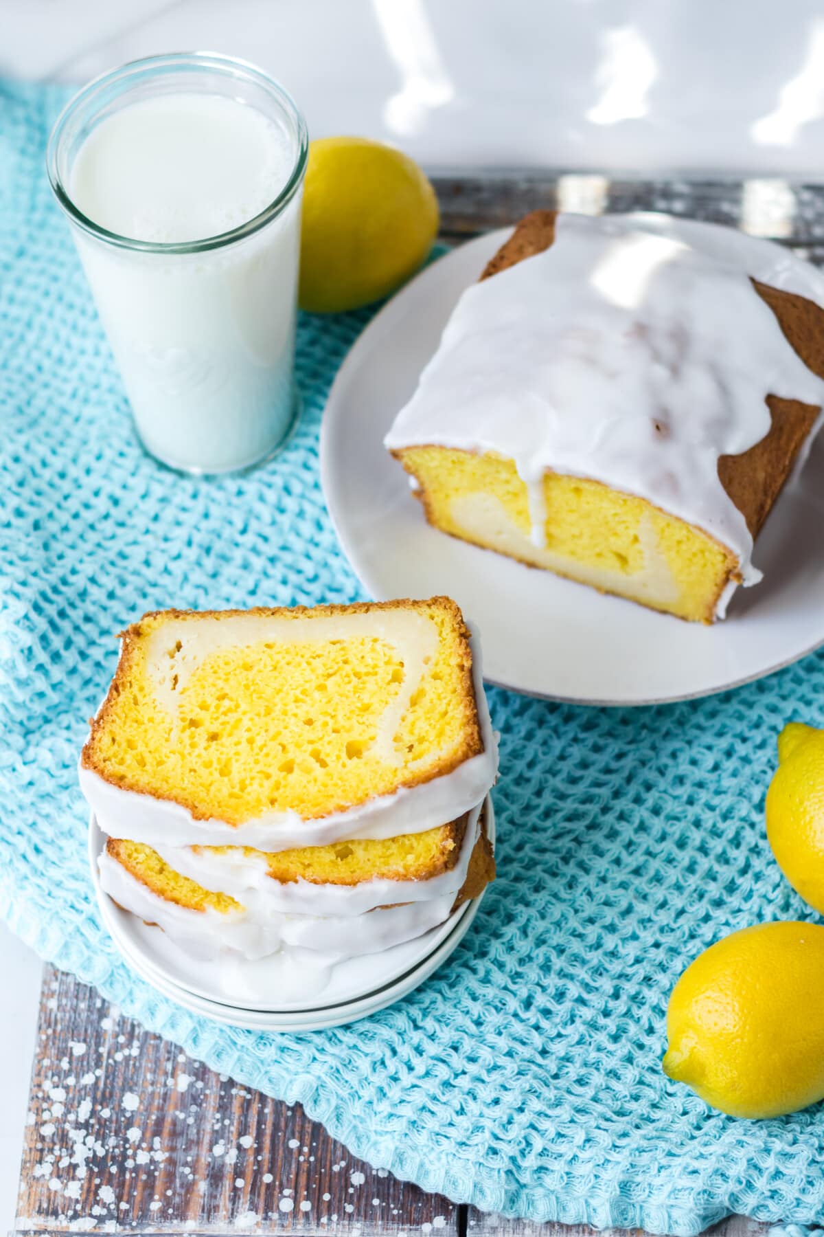 Lemon Bread Slice with Cream Cheese.
