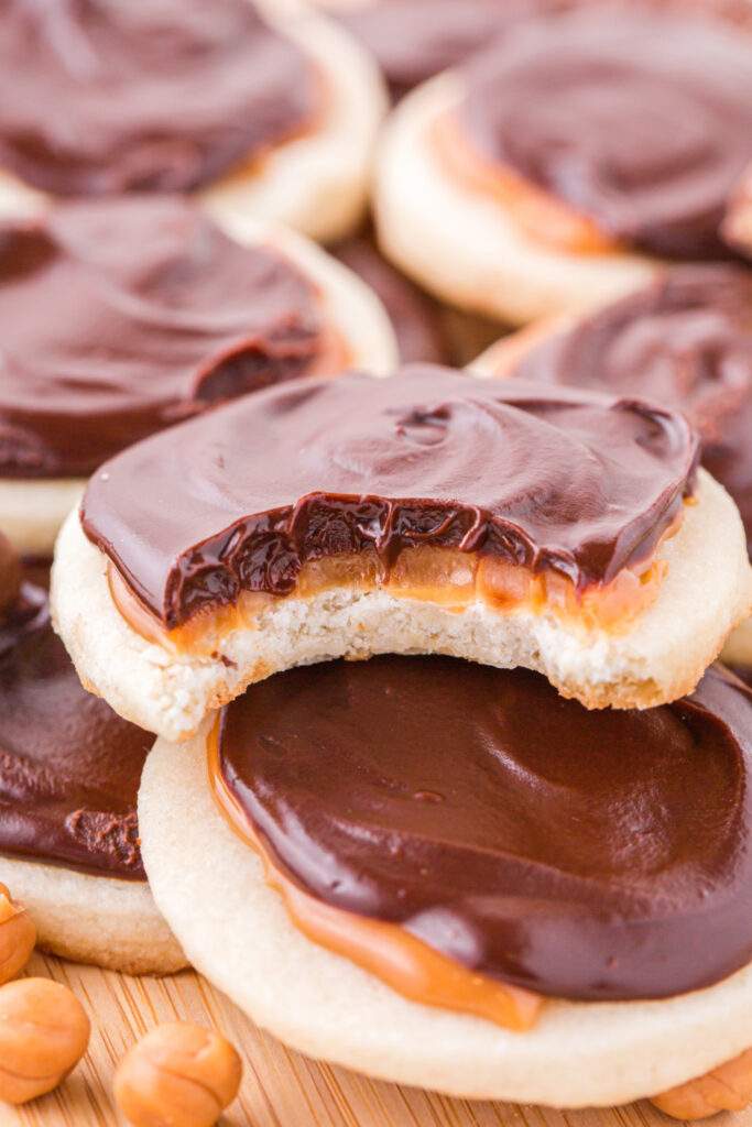 Twix biscuits on a plate