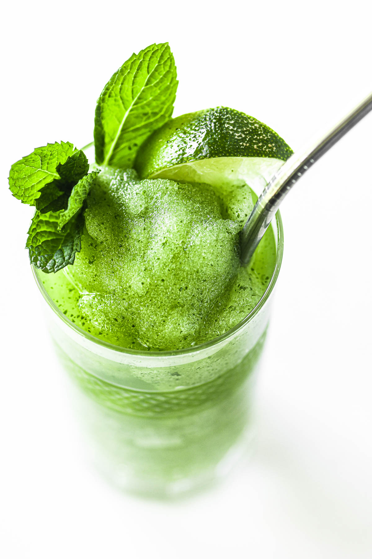 Iced Mojito cocktail with fresh mint.