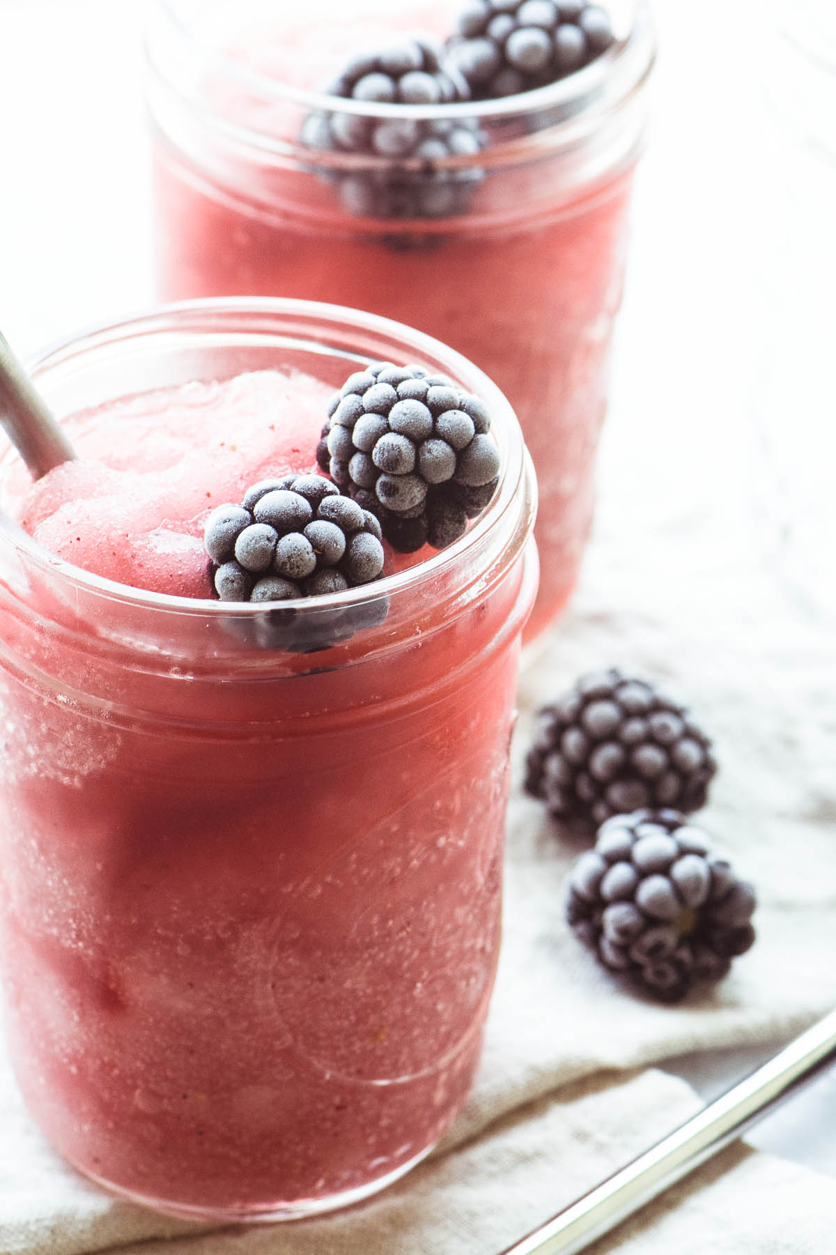 Blackberry moscato granitas