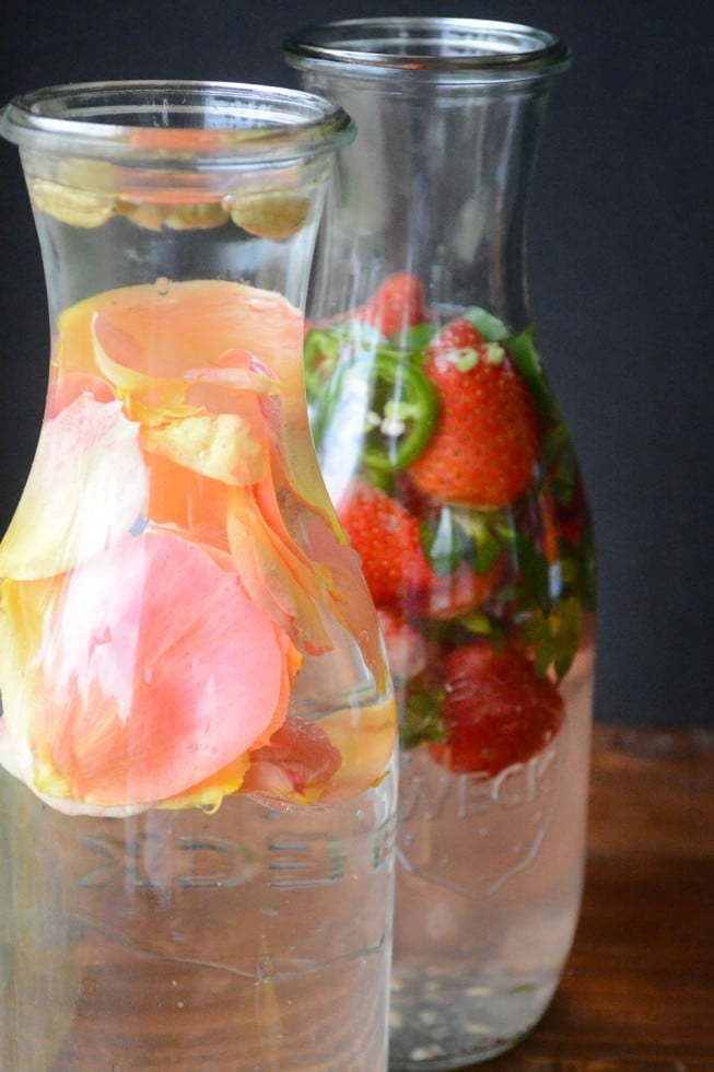 infused water in Weck jars
