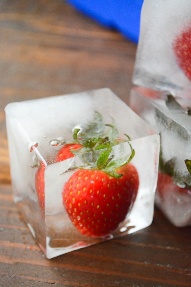 strawberry ice cubes