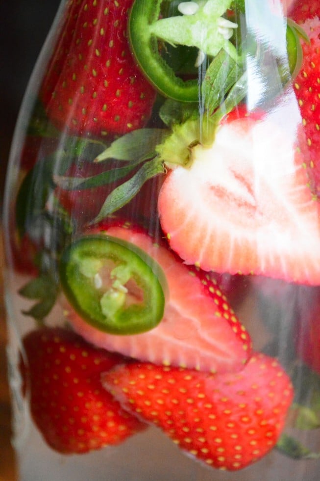 healthy infused strawberry jalapeño water