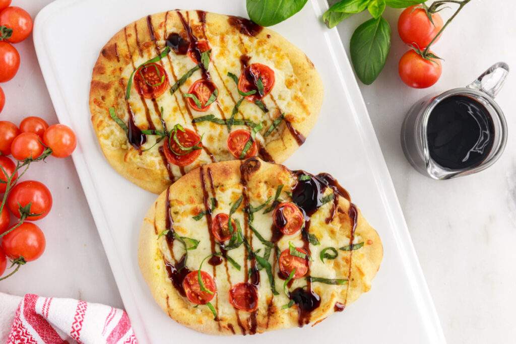 Air Fryer Caprese Pizza on a plate