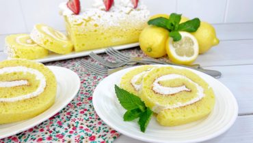 Lemon Cake Roll with a Delicious Cream Cheese Filling