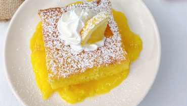 Warm Lemon Pudding Cake – moist lemon cake and lemon pudding baked to perfection