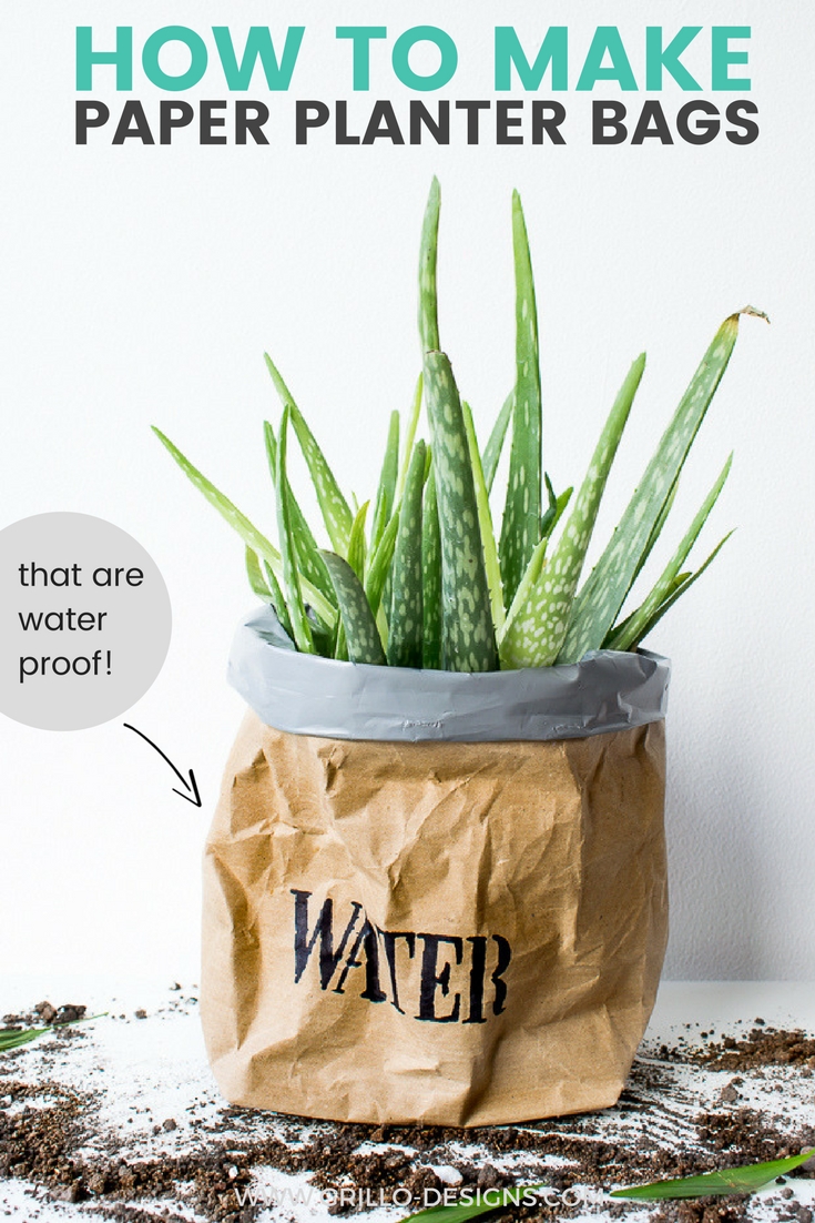 Easy tutorial on how to make water safe paper planter bags / cricket designs www.grillo-designs.com