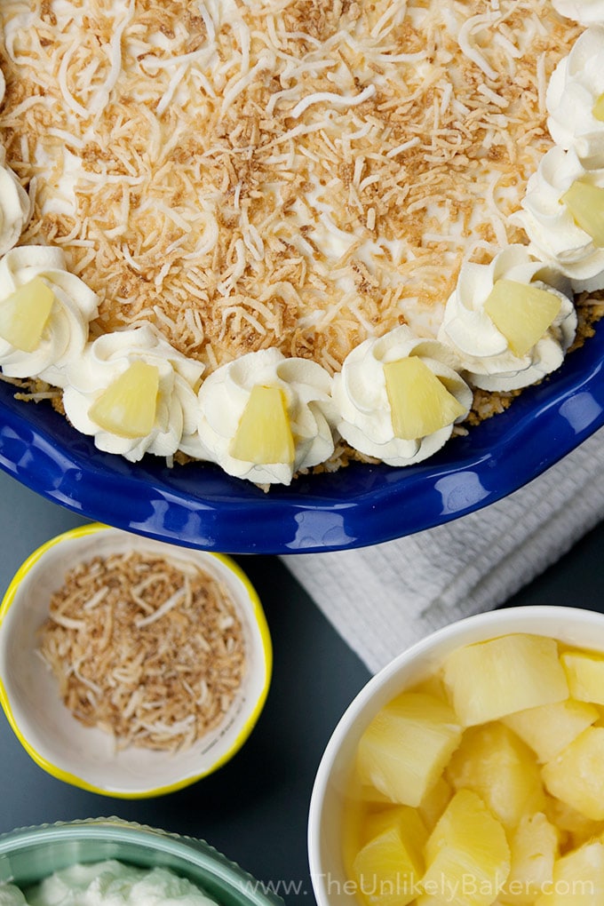 No Bake Pineapple Coconut Cream Pie