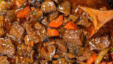 Authentic beef bourguignon