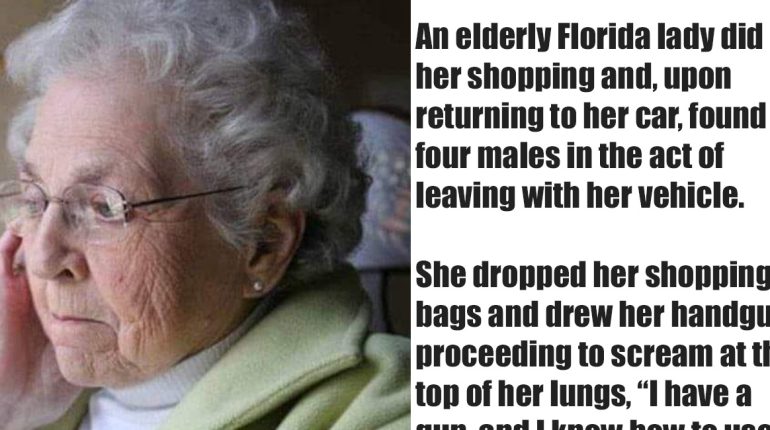 car theft crime prevention elderly woman Florida foiling robbery Funny Humor resilience shopping story 