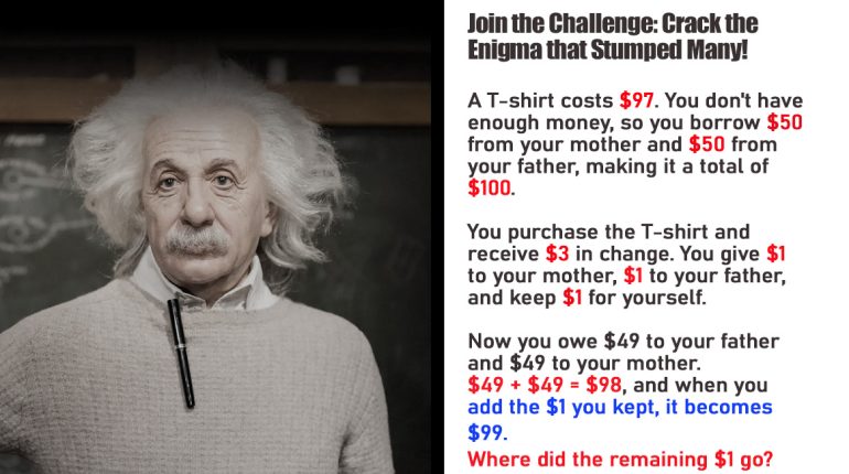 Brainteasers Challenging Puzzles Confounding Conundrum Critical Thinking Dollar Disappearance Enigma Deciphering Logic and Math Puzzle Mind-Bending Riddle Problem-Solving Fun Puzzle Enthusiasts Puzzle Solution Puzzle-Solving Skills Puzzling Mysteries Riddle Challenge Riddle Solving Unlocking the Mystery: Where Did the Remaining $1 Go? 