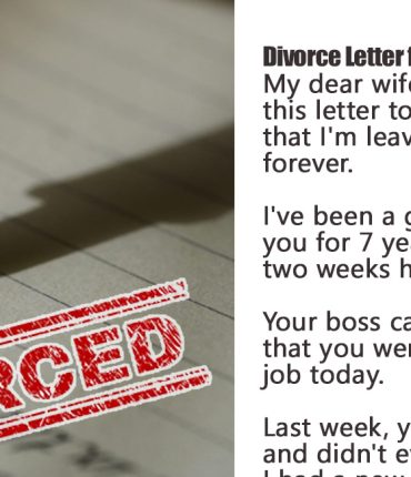 A Humorous Divorce Letter Exchange: His Farewell and Her Witty Reply