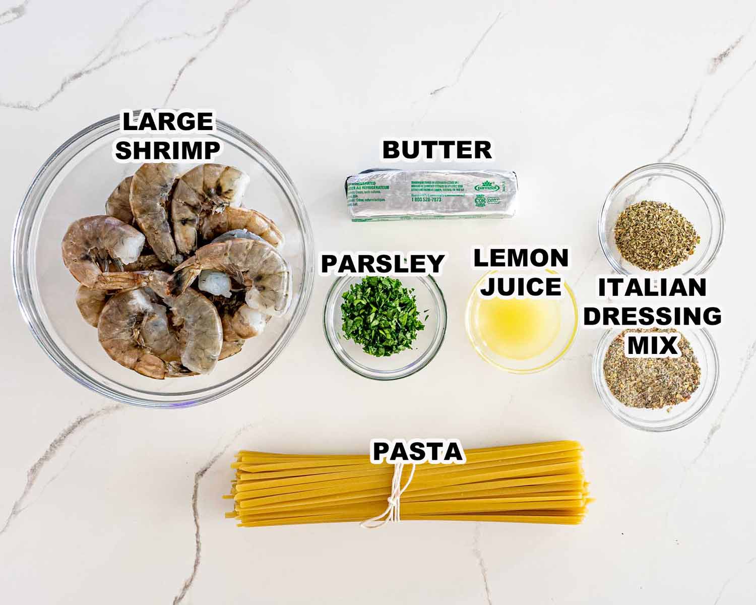 ingredients needed to make italian shrimp bake.