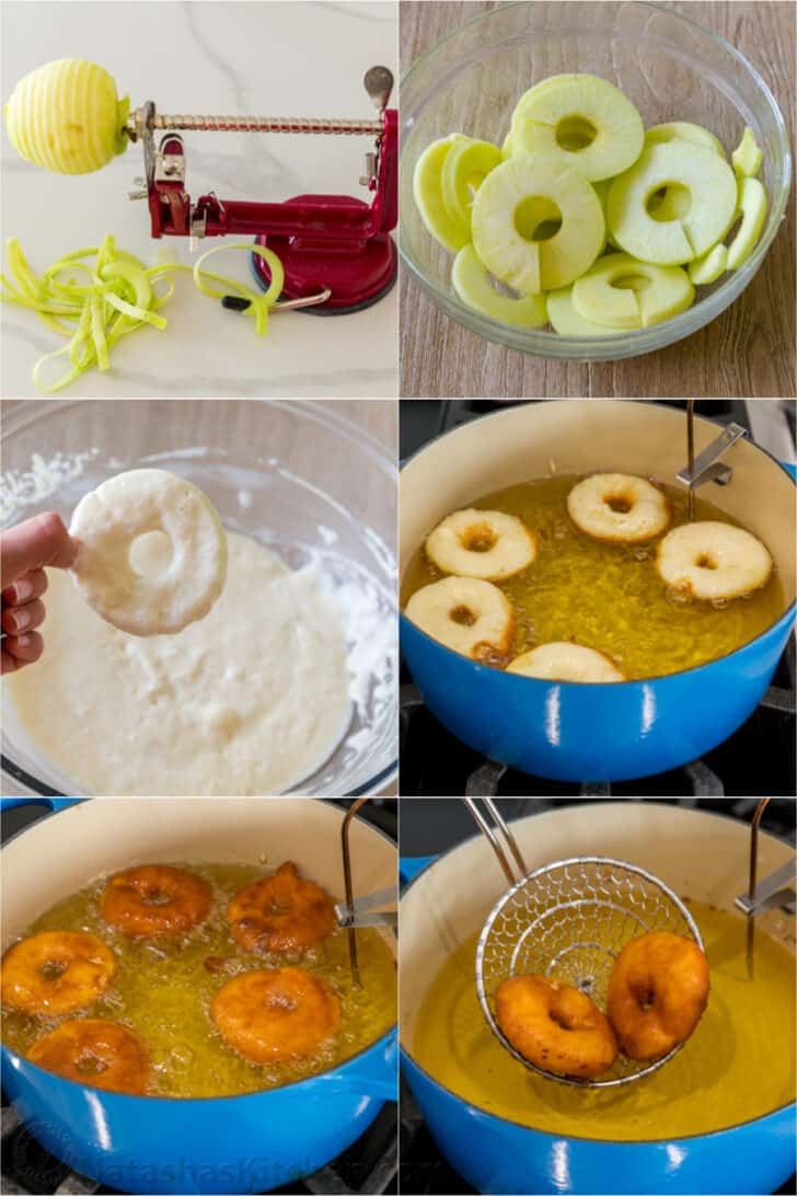 Step by step how to fry apple fritters