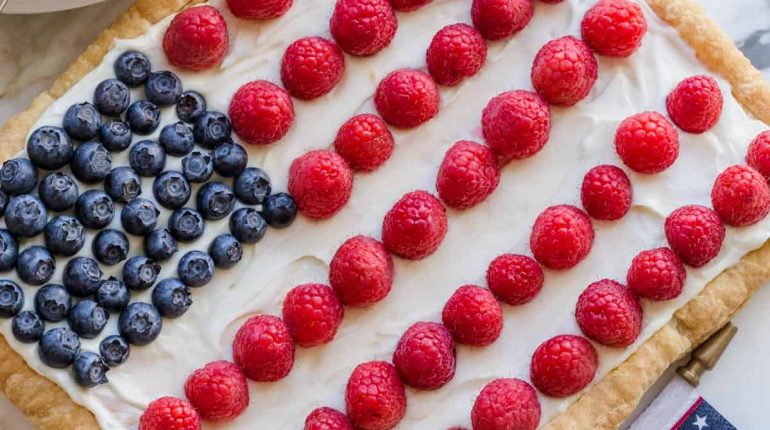 Berry dessert Pastry Patriotic Puff Tart 