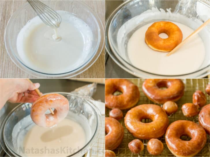 Step by step how to dip and glaze donuts