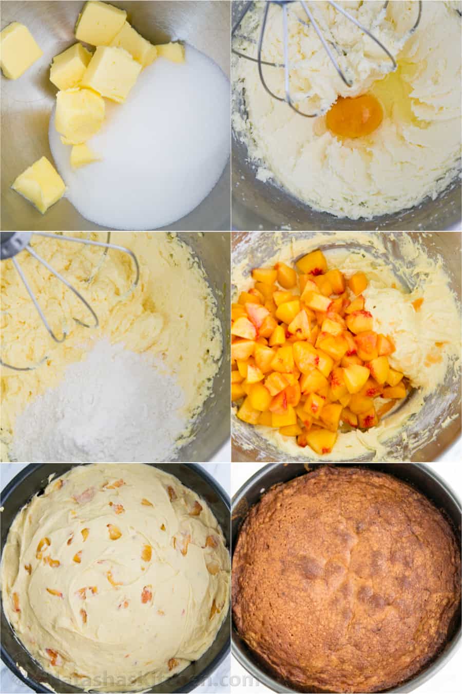 How to make an easy peach cake step by step instructions
