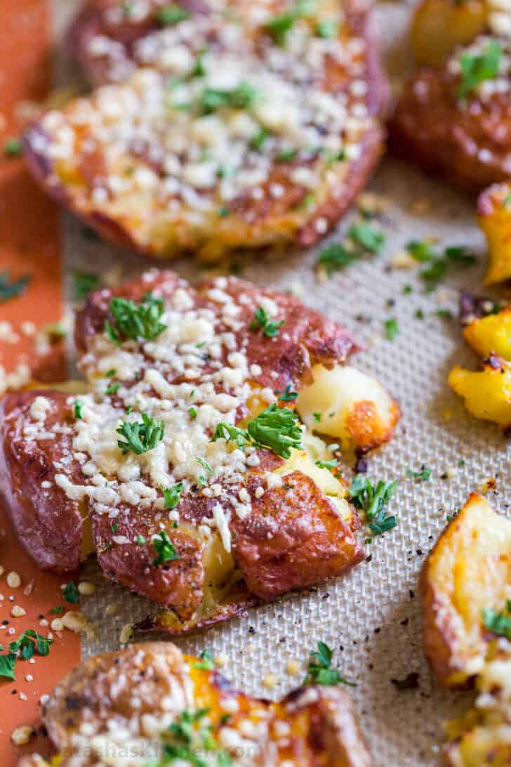 Crispy Smashed potatoes with cheese