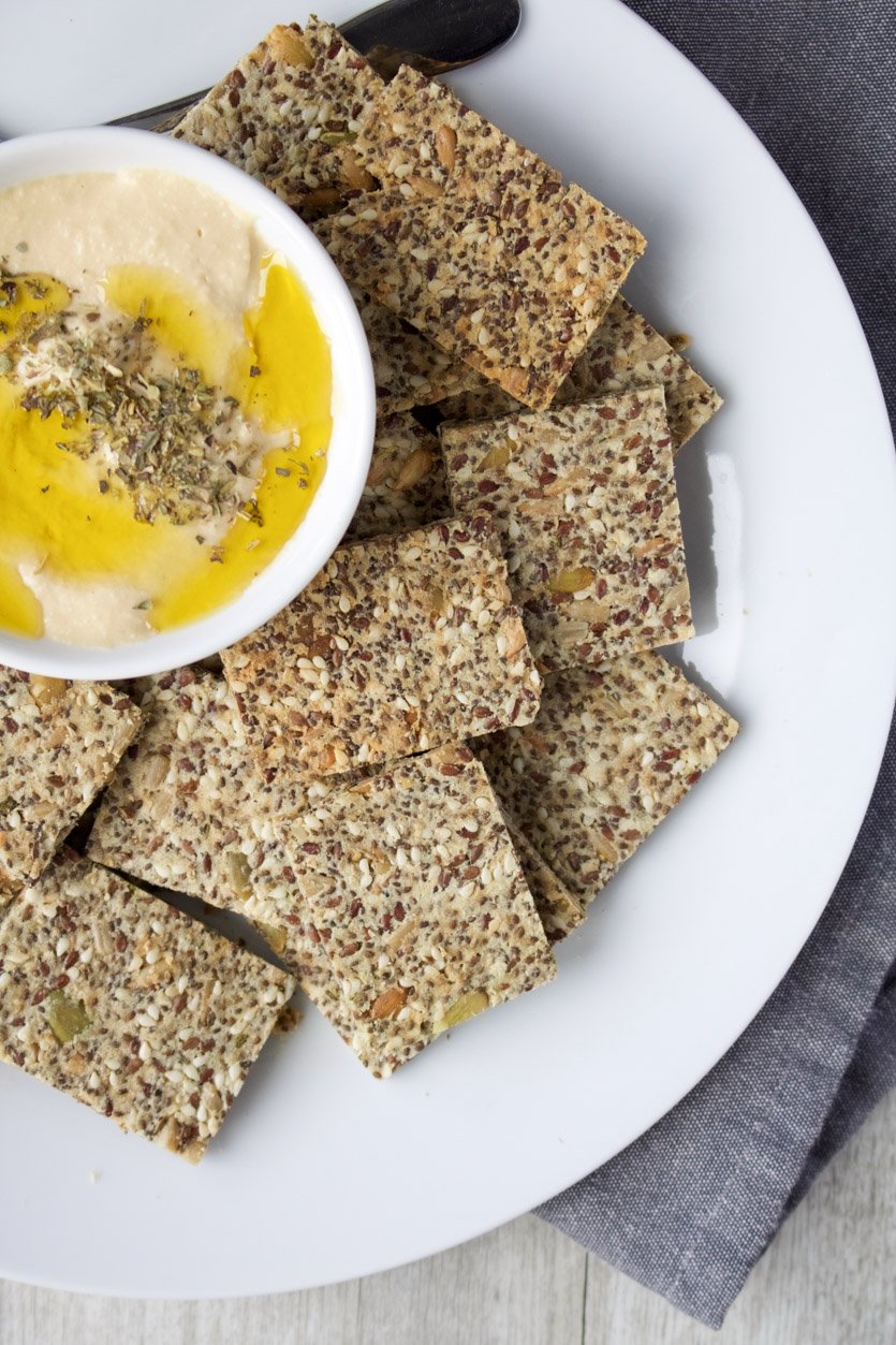 Seed Crackers with Almonds, Flax, Pumpkin and Sunflower Seeds 
