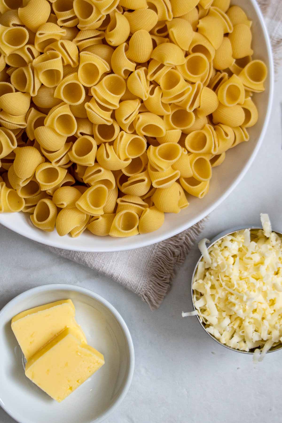 Ingrédients pour le macaroni au potiron