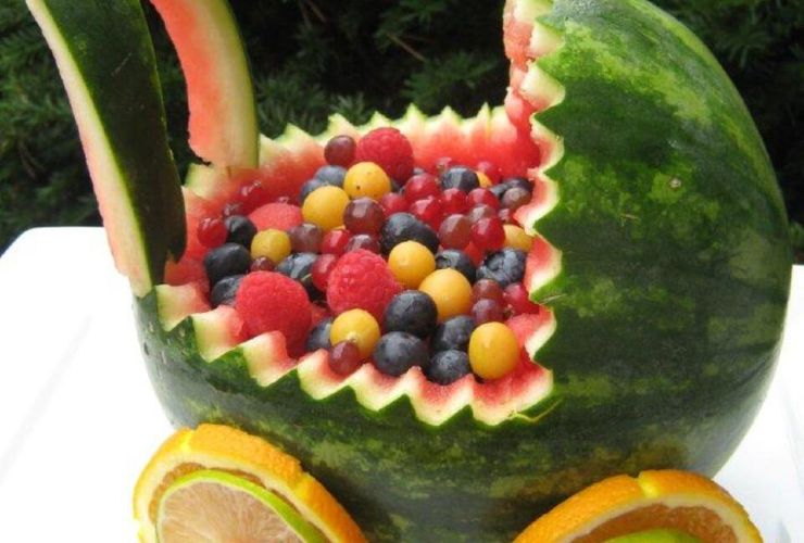 Creation with watermelon peel