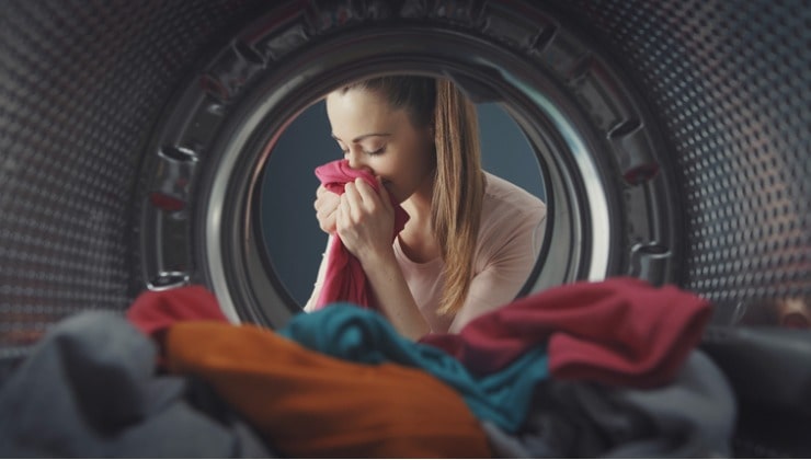 Woman with Scented Laundry